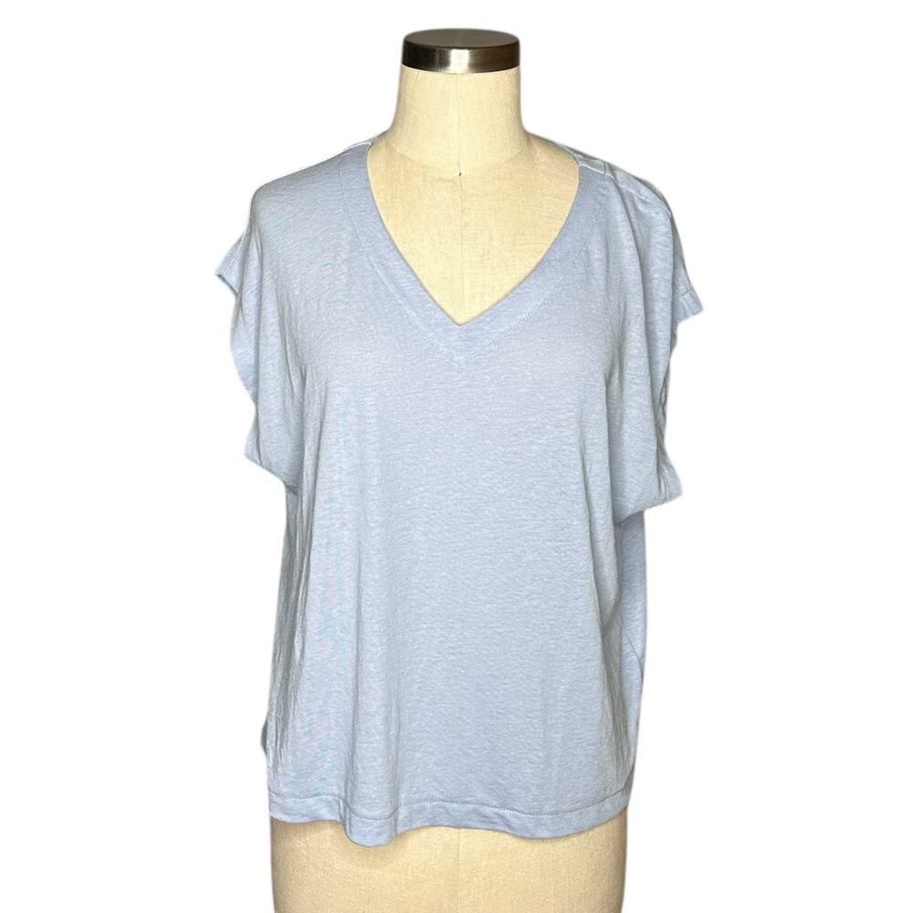 MADEWELL Periwinkle‎ Blue Relaxed Fit V-Neck Tee Women's Size Medium Oversized